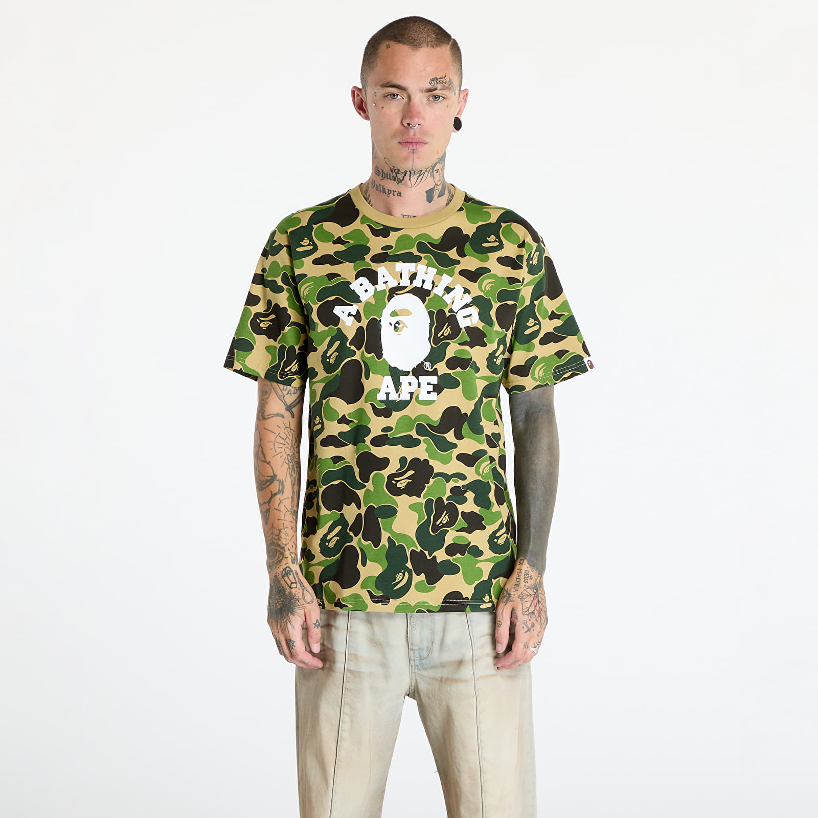 T-shirts A BATHING APE Abc Camo College Tee Green (001CSK801007M