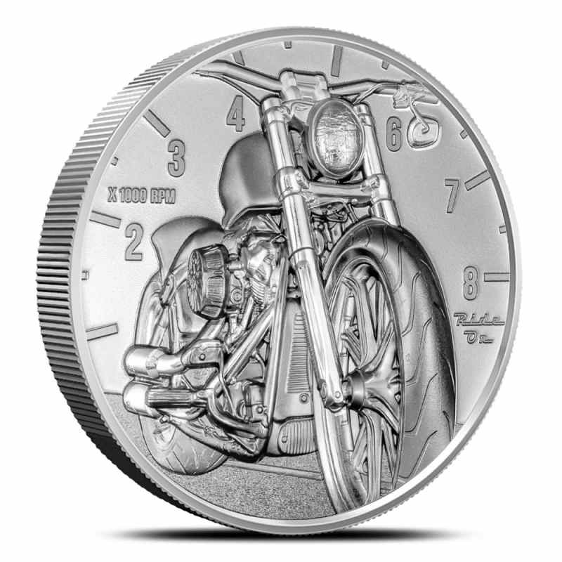 Black Proof Cook Islands Silver The Journey Motorbike Coin l JM