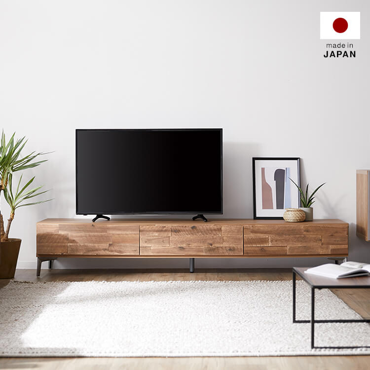 幅200] テレビ台 日本製 天然木 スチール脚 | 【公式】LOWYA(ロウヤ