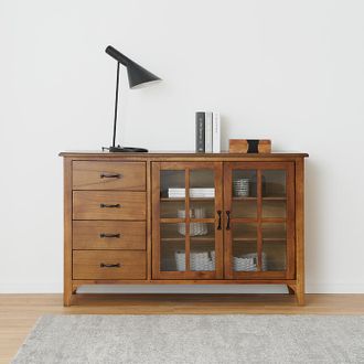 英国アンティークチーク古木サイドボード/木製キャビネット/チェスト