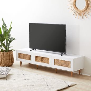 ナチュラル オーク 木目 テレビ台 ラタン調 150cm 楽天市場】テレビ