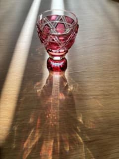 薩摩切子 薩摩びーどろ工芸 馬上杯 ぐい呑み 金茶 - メルカリ