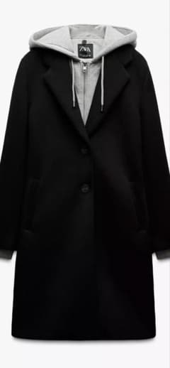 今期購入。大人気ZARAコントラストフードコート - メルカリ