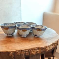 景徳鎮中国茶器】 青花 玲瓏 蛍手 透かし 湯呑 5客 美品 - メルカリ