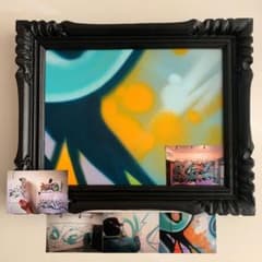 一点物】ZENONEキャンバス 額付き 作品 匿名発送 スプレー缶 - メルカリ