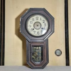 八角ゼンマイ式振り子時計 大正 舶来ゼンマイ入特製品 アンティーク