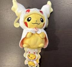 メガタブンネのポンチョを着たピカチュウぬいぐるみ - メルカリ