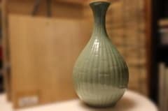 艶雅 高麗青磁竹節文特 大花瓶 徳利 龍泉窯 仏教美術 骨董 茶道具 茶