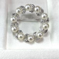 ミキモト ブローチ 葉彫り 入学式 卒業式 結婚式 刻印 ブランド 本体