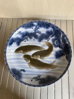 神右衛門 飾り皿 染付 鯉絵 古伊万里絵 大皿 伝統工芸 - メルカリ