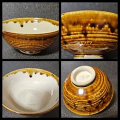 江戸時代末期～明治時代初期 古瀬戸 飴釉 茶碗 小服茶碗 旅茶碗 野点