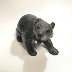 北海道 木彫りの熊 吠え熊 ガラス目 クマ 堀井民芸 木彫り熊 木彫熊