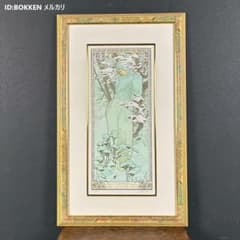 美品 アルフォンス・ミュシャ「四季・冬」リトグラフ 摺師サイン入り
