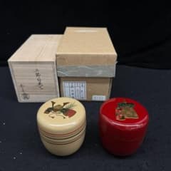 茶道具 中谷秀斉 二節句棗 共箱二重箱 共布 美品 - メルカリ