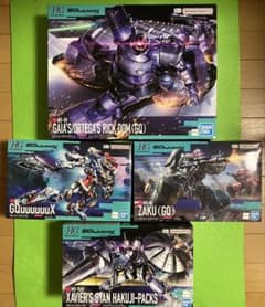 ガンプラHG GQ関連4種セット ギャン／リック・ドム／量産型ザク