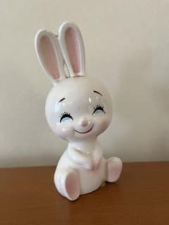 昭和レトロ 内藤ルネ(推定) うさぎ 陶器 貯金箱 - メルカリ