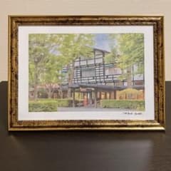 ジブリアート⑦ 風立ちぬより「万平ホテル」額装品 額縁寸法32.7