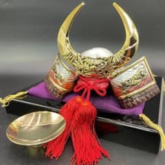 戦国武将兜 武田信玄公 出世兜 飾台 盃 セット ミニ兜 金色兜 黒兜 赤