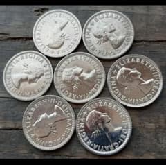 7枚セット 幸せのシックスペンス イギリス1961~1967年ラッキー英国