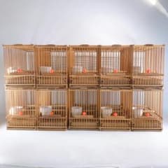 竹製 メジロ籠 10個セット 猪口・止まり木付き【鳥籠】 - メルカリ