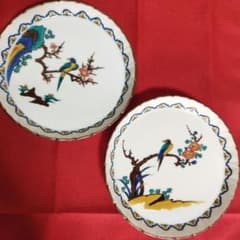 九谷焼 角福窯 古九谷花鳥 13.5cm 柄違い皿2枚 - メルカリ