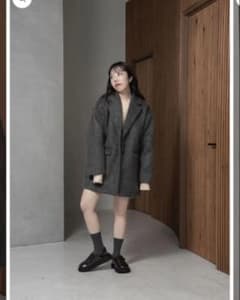 lawgy シャギーアクセントボタンジャケットコート - メルカリ