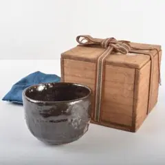 加藤唐九郎 黄瀬戸 茶碗「松影」／東大寺管長 書付／塗二重箱 共布 仕覆