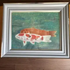 日本画家吉原芳仙の若書き『寛秀・達磨図』茶掛け紙本(大和和紙)直筆保証