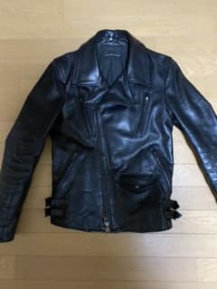 中綿シンサレート ラウンジリザード キップ・レザージャケット 黒3