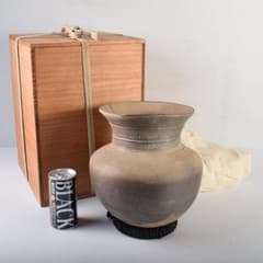 朝鮮美術須恵器新羅土器新羅無細土持ち手付壷V8924