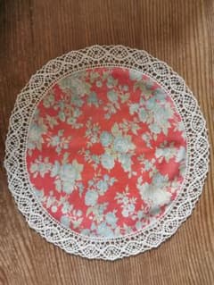 アンティーク ベルギープリンセスレース 30㎝ドイリー 向日葵＆小花