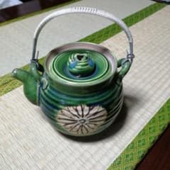 瀬戸焼加藤作助織部木売形蓋付菓子鉢20cm大正〜昭和初期