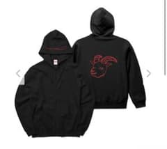 完全受注生産】Chevon 黒×緑ジップパーカー