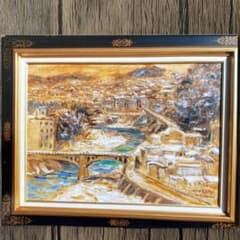 激安菊地正則油絵油彩画絵画フランスパリでみかけた女性美品額付き