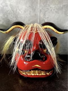 獅子頭 木彫り 飾り獅子頭 高さ約40cm 横約60㎝ 木彫 置物