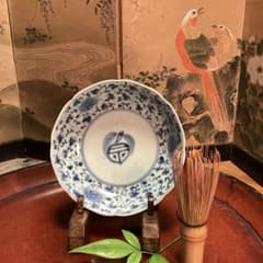 古伊万里白磁菊花深皿江戸時代染付柿右衛門金直し金継ぎアンティーク