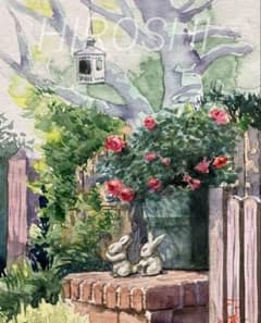 水彩画 八ヶ岳 松村淑夫