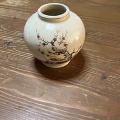 薩摩焼 大花瓶鶴舞武士戦図金彩耳双