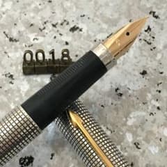 0018 オーバーホール済み 万年筆 PARKER パーカー シルバー 14k