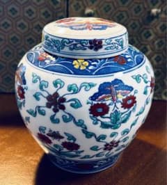 一輪挿し壺花器花文様成化十年染付絵付訳あり珍品酒器