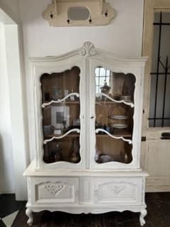 管37☆フランス製☆仏蘭西☆アンティーク☆ガラスキャビネット