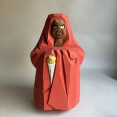 鎌田麦風作奈良一刀彫達磨約26cm