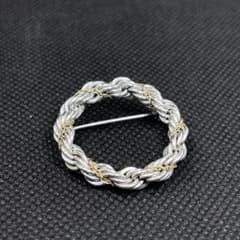 ティファニーブローチツイストサークル3連18金コンビ#A-105