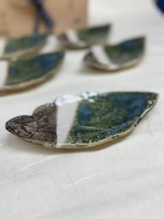 光右衛門瀬戸葉形皿5枚共箱