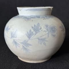 李朝染付草花紋鉢朝鮮古美術白磁茶道具韓国骨董アンティーク白洲正子