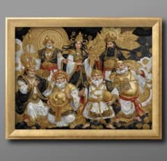 最高級七福神横93センチ特価絵画額縁