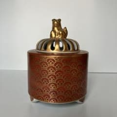 お値下げしました！】九谷焼香炉色絵鶏図泉山作