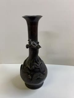 綺麗な花瓶中国色絵龍の図天球瓶高さ約39cm