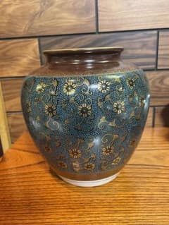 九谷焼き壺絵リボン柄