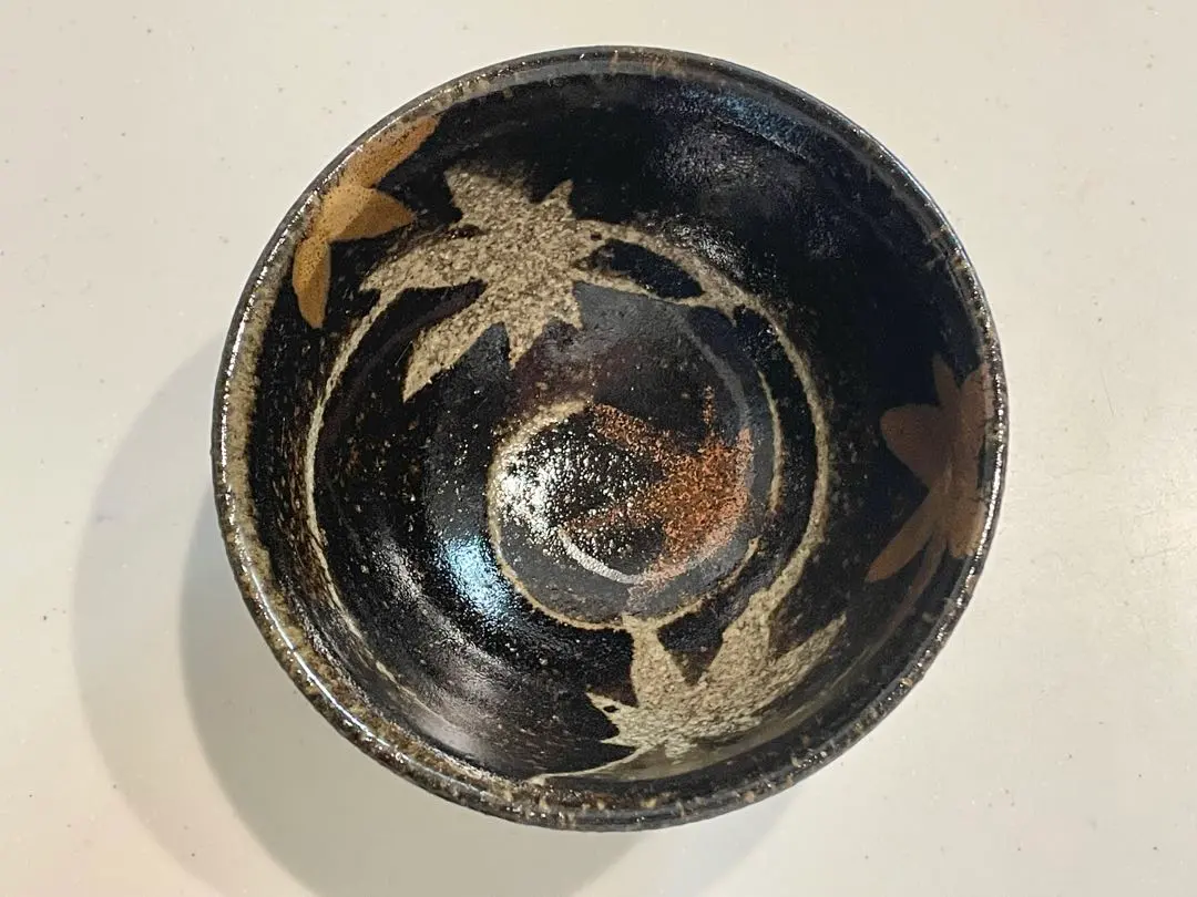 A892-2/伊藤麻沙人 造/黒釉笹文皿/大皿/長皿/飾皿/